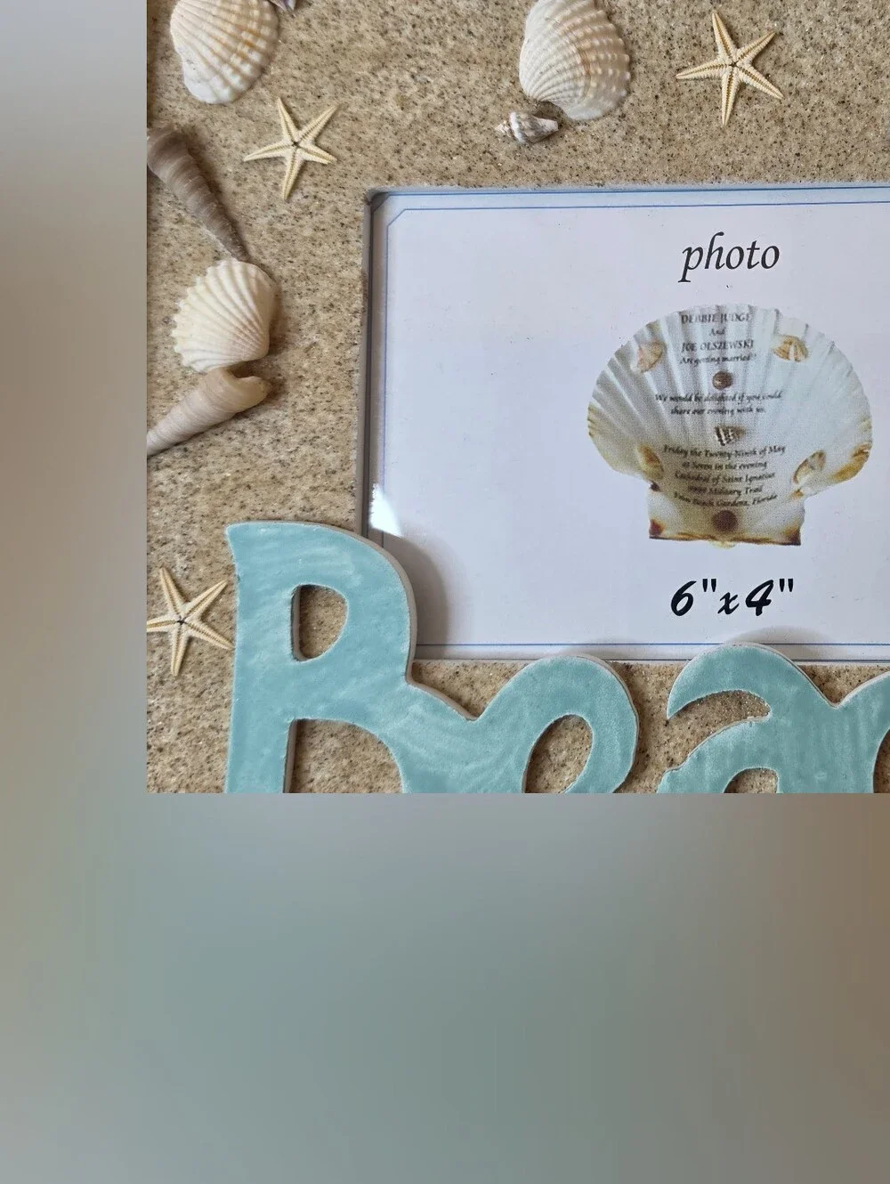 Beach Seashell Starfish Photo Frame 4x6 Aqua Coastal Nautical Decor NEW